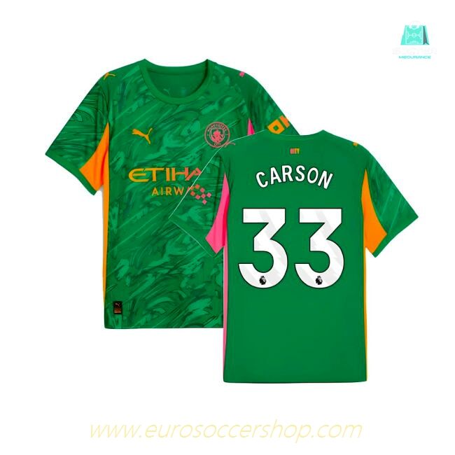 2025-2026 Man City Goalkeeper Away Shirt (Green) (Carson 33)