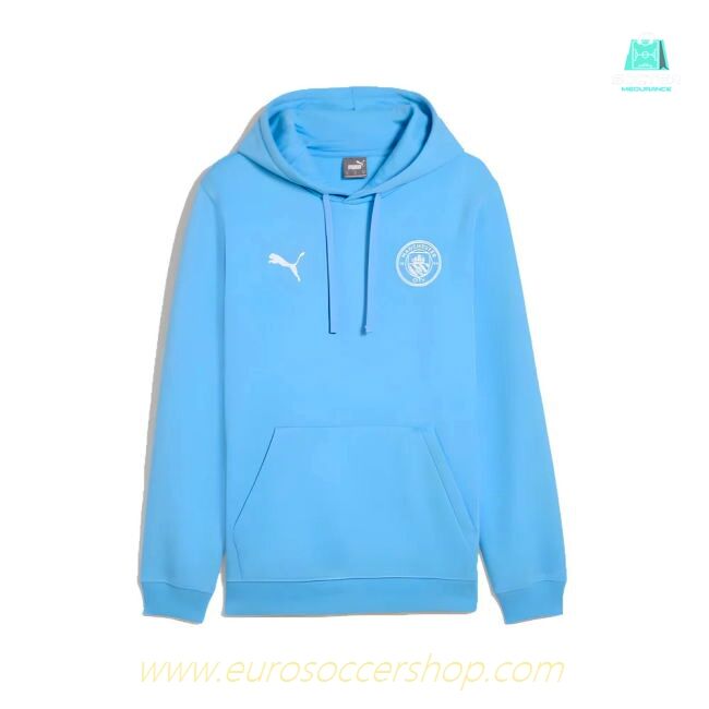 2025-2026 Man City FtblESS Fleece Hoody (Light Blue)