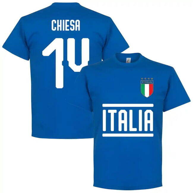 Italy Football Team Fan Shirt - Adults Version (Chiesa 14)