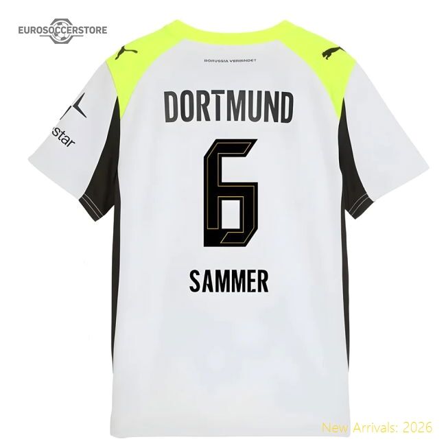 Official 2025-2026 Borussia Dortmund Away Shirt (Kids) (Sammer 6)