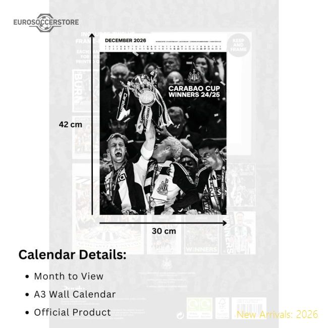 Official Newcastle United Fc Deluxe Calendar 2026 - Premium Quality