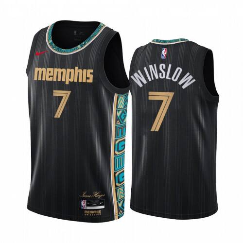 Nike Memphis Grizzlies #7 Justise Winslow Black NBA Swingman 2020-21 City Edition Jersey Mens