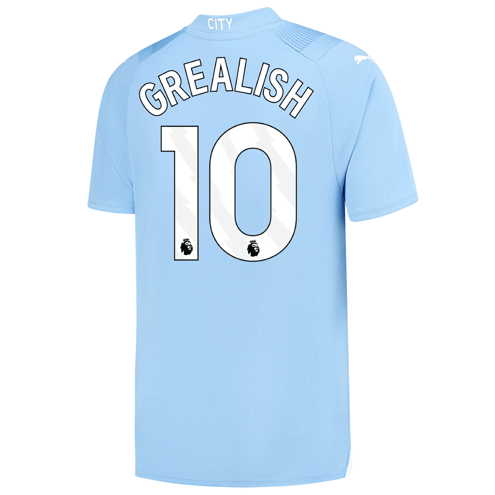 Manchester City's 23-24 Home Jersey featuring GREALISH with the number 10