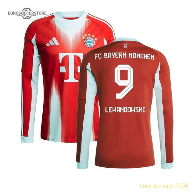 2025-2026 Bayern Munich Long Sleeve Main Jersey (lewandowski 9)