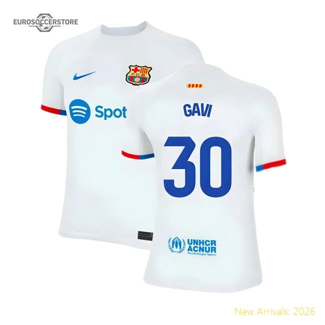 Top-Quality 2023-2024 Barcelona Away Shirt (Kids) (Gavi 30)