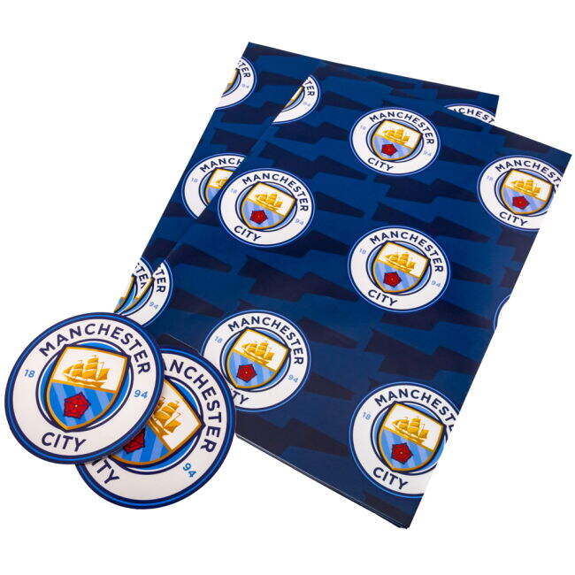 vintage Manchester City FC Text Gift Wrap