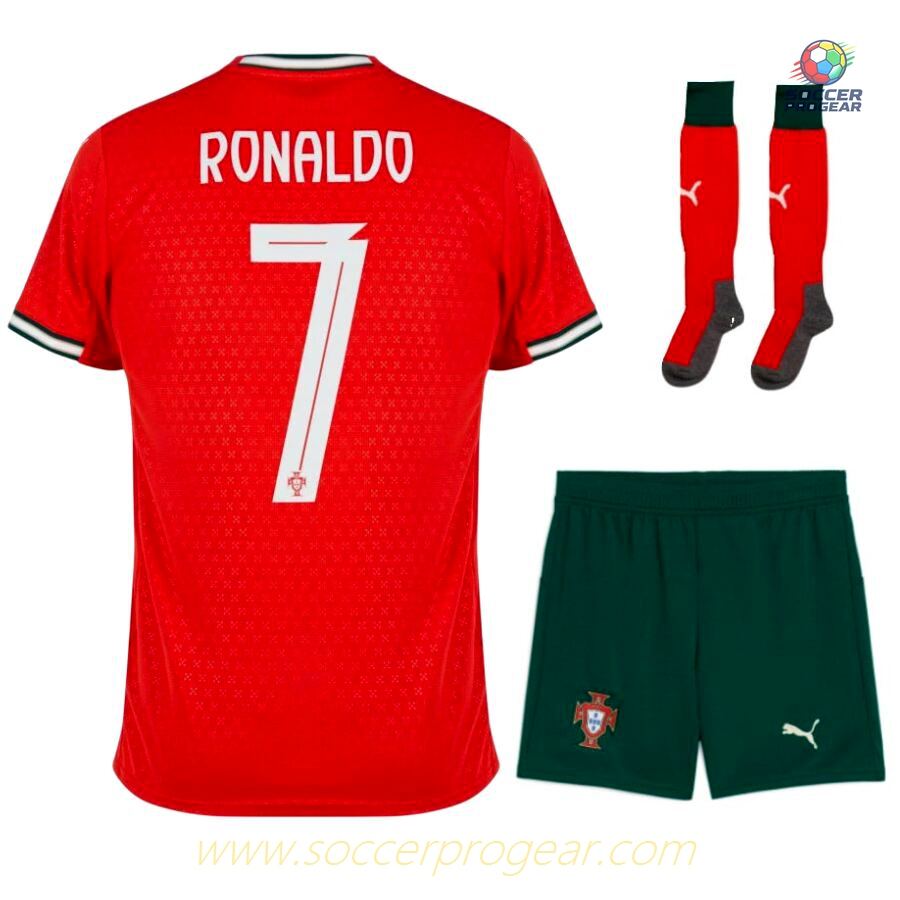 Portugal Home Children Jersey Set Team Jersey 2025 Season 2026 Ronaldo