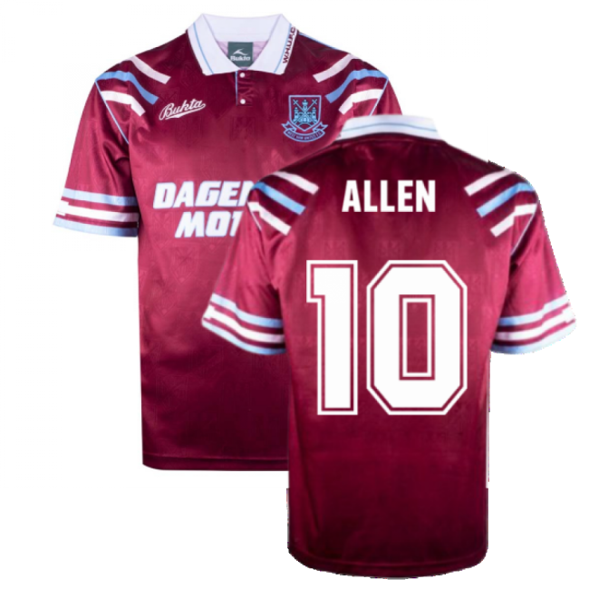 West Ham Genuine West Ham United 1992 Retro Football Shirt (Allen 10)