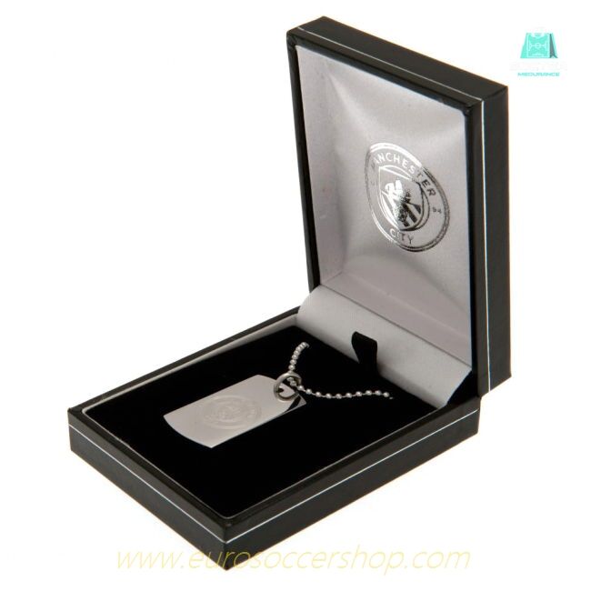 Manchester City FC Engraved Dog Tag & Chain