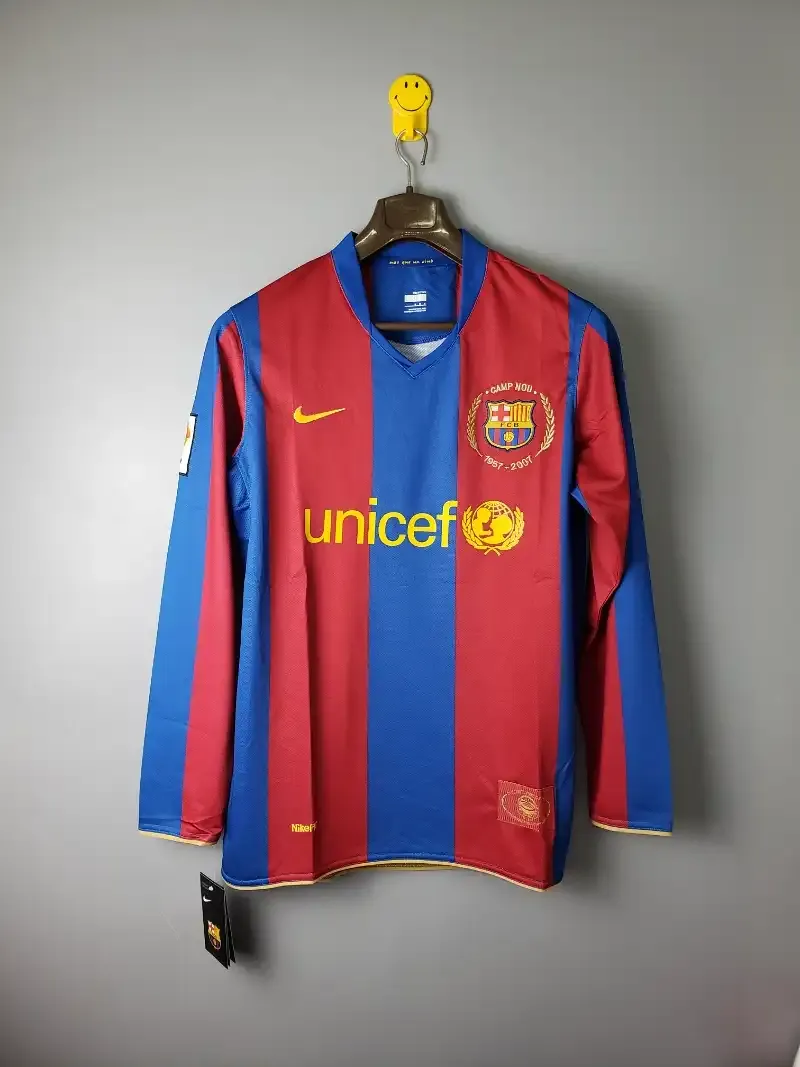 2007-2008 Barcelona Long Sleeve Jersey retro kit