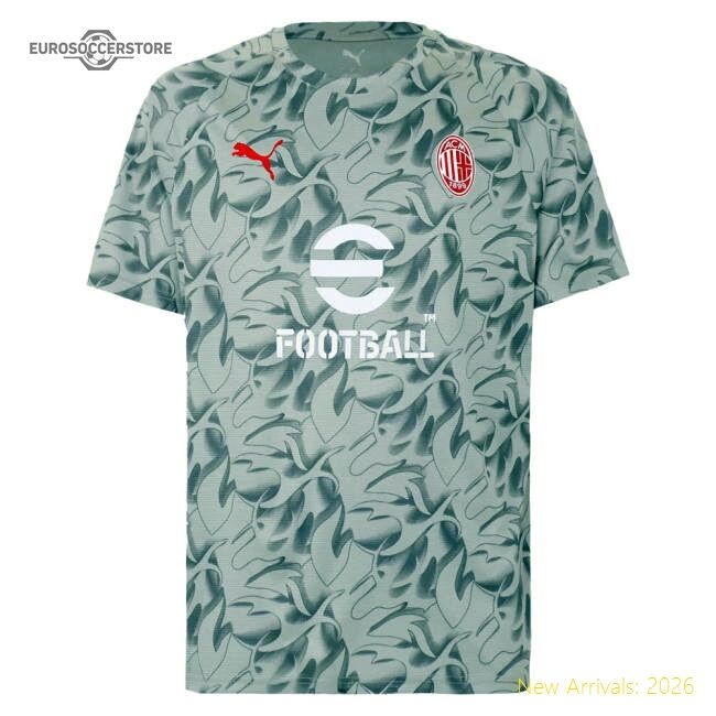 2025-2026 Ac Milan Warm Up Match Jersey (smokey Gray) - Premium Collection