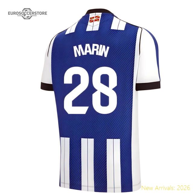 Authentic 2025-2026 Real Sociedad Home Shirt (Marin 28)