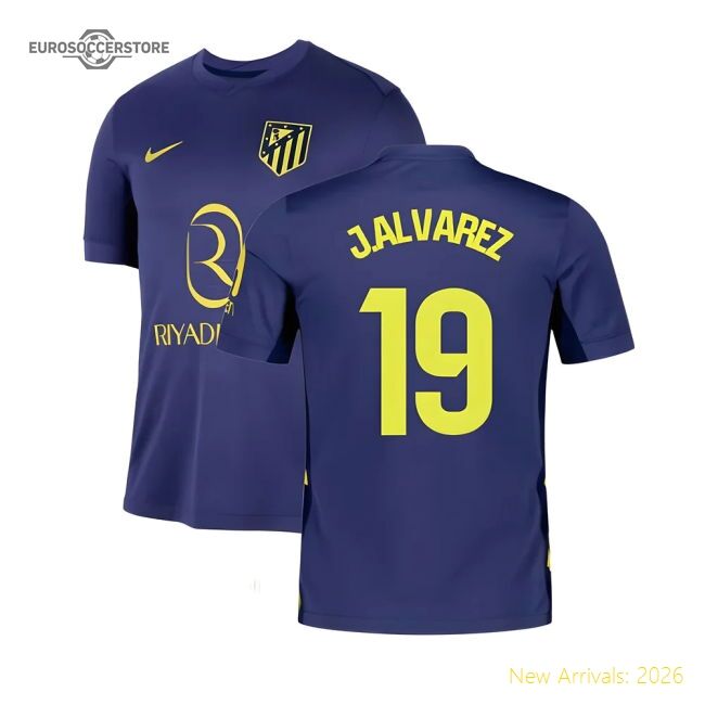 Premium 2025-2026 Atletico Madrid Away Shirt (J.Alvarez 19)