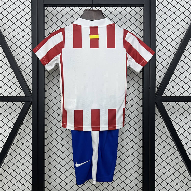 Moisture Wicking Kids Atletico Madrid 2526 Home Soccer Kit ShirtShorts