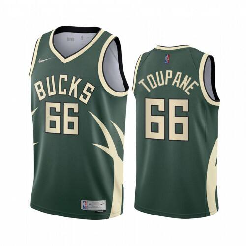 Milwaukee Milwaukee Bucks #66 Axel Toupane Green Youth NBA Swingman 2020-21 Earned Edition Jersey Youth