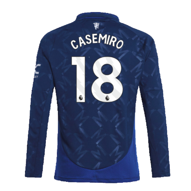 2024-2025 Man Utd Long Sleeve Away Shirt (Kids) (Casemiro 18) - aut...