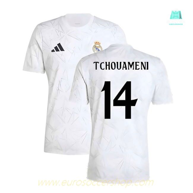 2024-2025 Real Madrid Pre-Match Shirt (White) (Tchouameni 14)