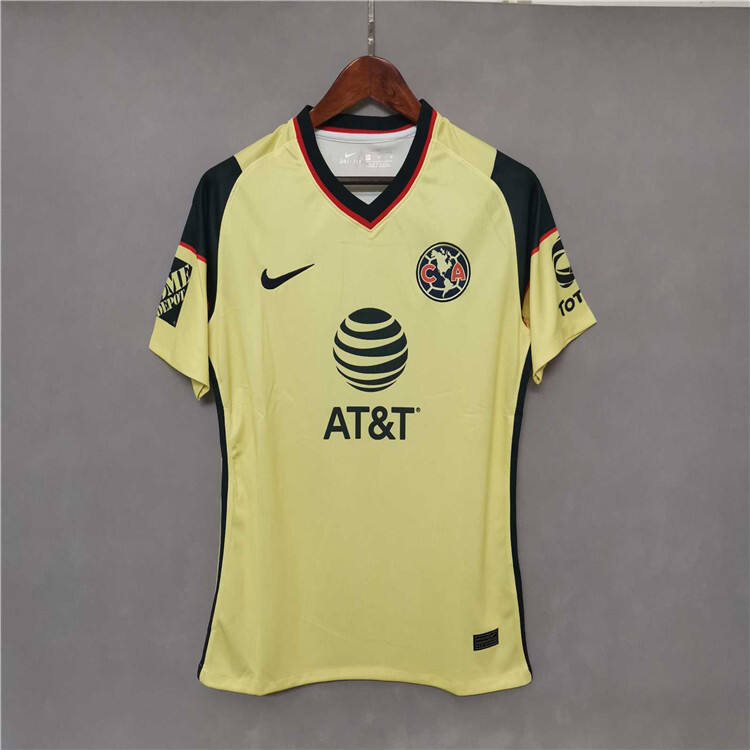 Club America 21-22 Home Yellow Soccer Jersey Football Shirt -