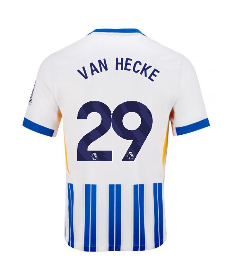 Brighton Hove Albion 24-25 Season Home Jersey, Featuring VAN HECKE with Number 29