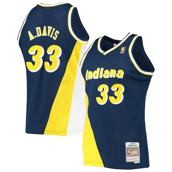Antonio Davis IND Swingman Jersey - fashionable Basketball - Navy
