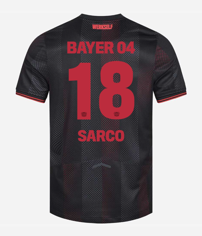 Bayer 04 Leverkusen Home SARCO 18 Football Jersey for the 25-26 Season