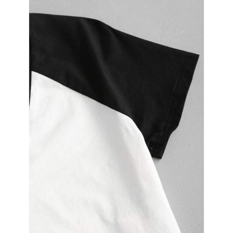 Raglan Sleeve Two Tone Cropped T-shirt JW0637