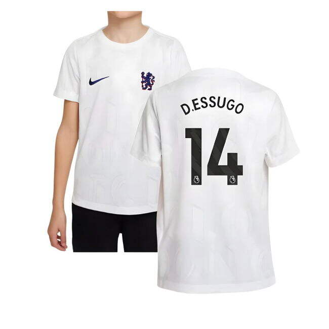 2025-2026 Chelsea Pre-Match Shirt (White) - Kids (D.Essugo 14)