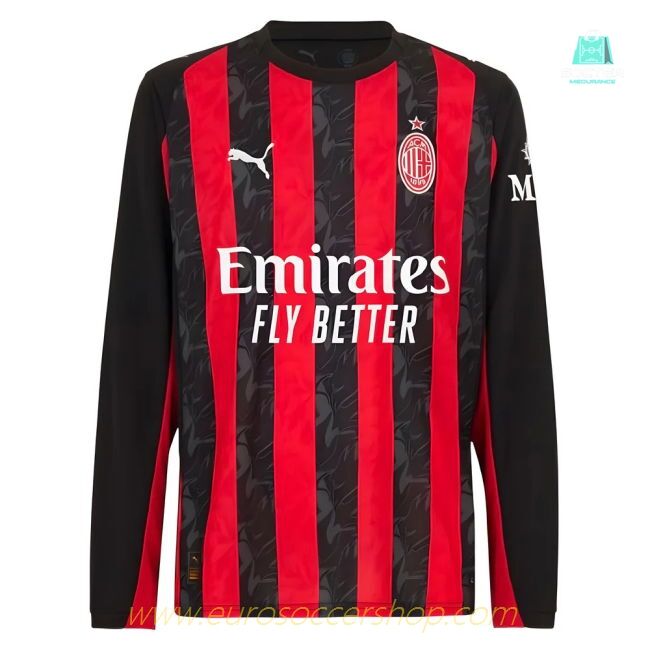 2025-2026 AC Milan Long Sleeve Home Shirt