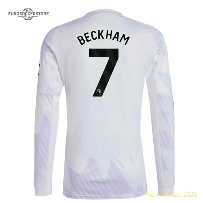 Authentic 2025-2026 Man Utd Long Sleeve Away Shirt (beckham 7)