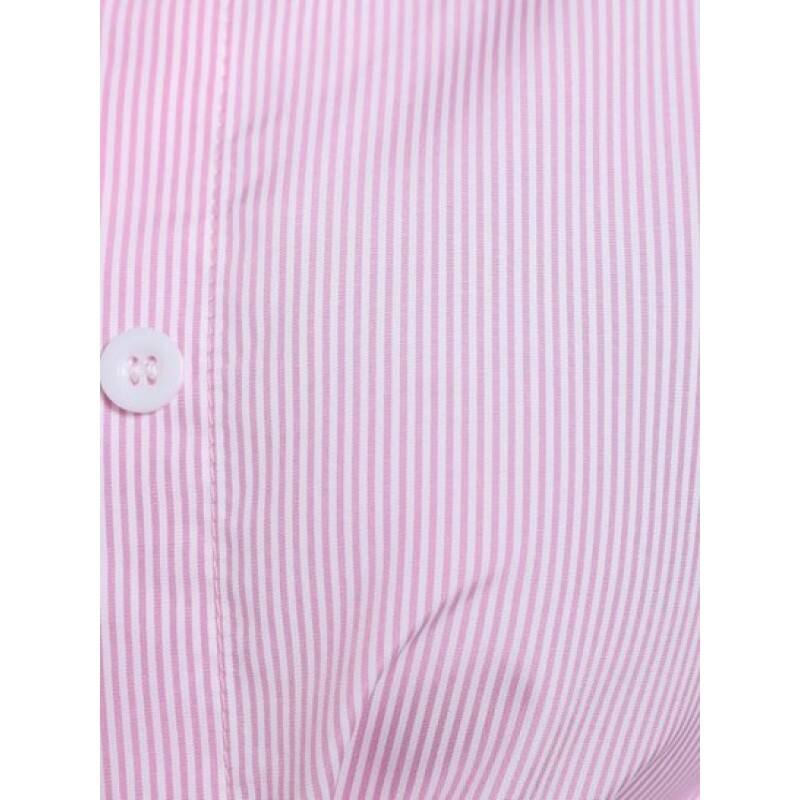 Contrast Striped Button Down Knotted Shirt UU3120