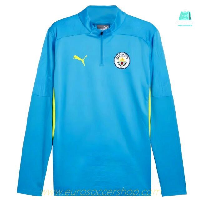 2024-2025 Man City Training 1/4 Zip Top (Magic Blue)