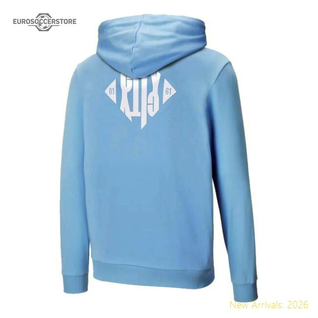 Authentic 2024-2025 Man City Ftblculture Hooded Sweat Jacket (blue)