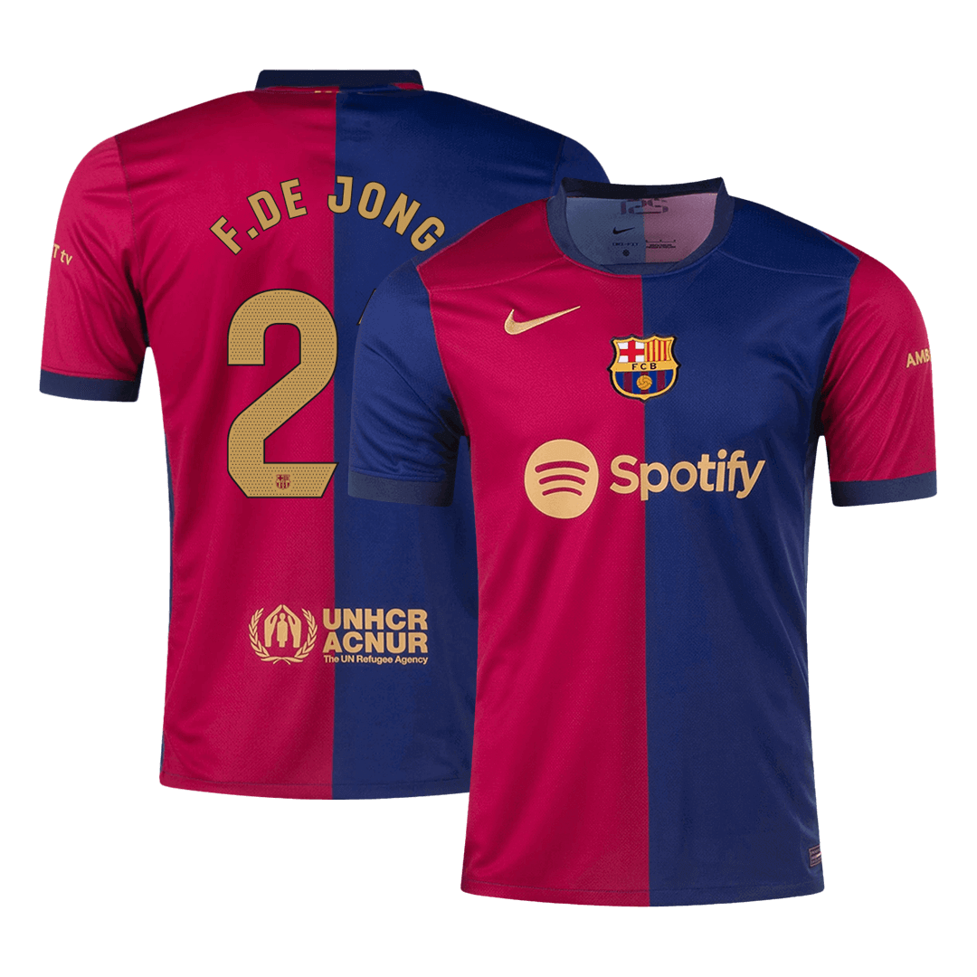 F.DE JONG #21 Barcelona Home  Soccer Jersey 2024/25 Authentic Kit