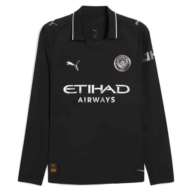2025-2026 Man City Authentic Long Sleeve Away Shirt