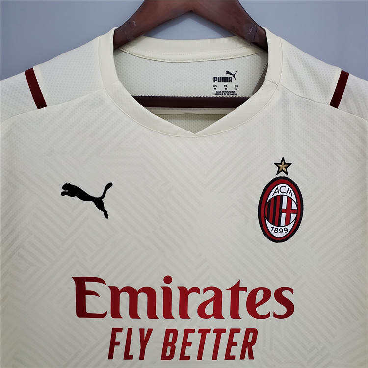 AC Milan 21-22 Away Yellow Soccer Jersey Football Shirt - Official