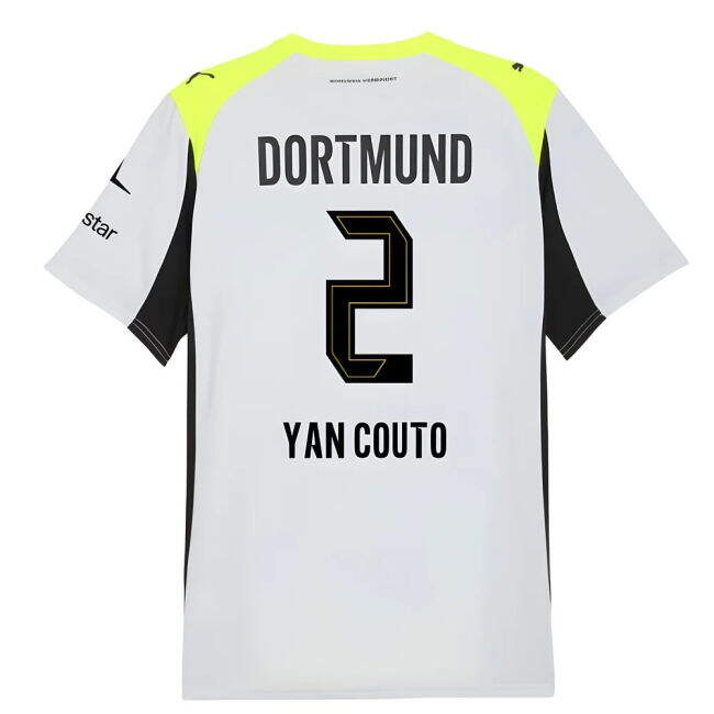 Dortmund Borussia Dortmund Away Shirt Yan Couto #2 Durable Materia...