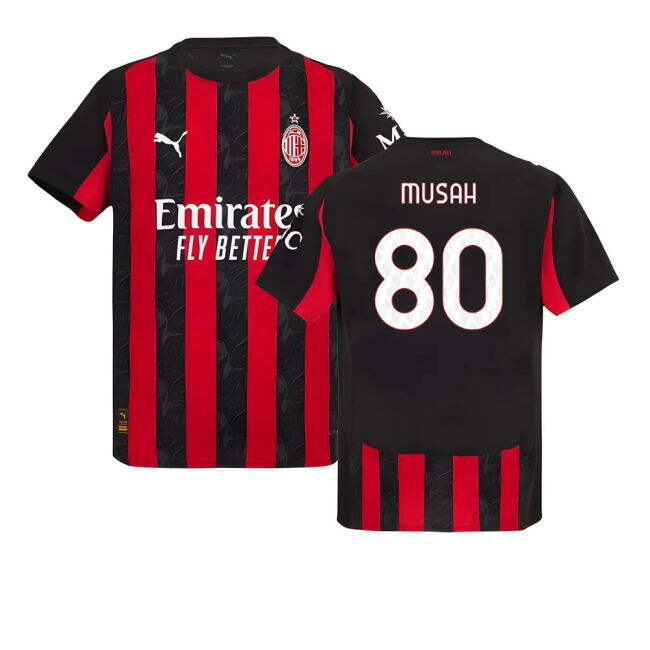 2025-2026 AC Milan Authentic Home Shirt (Musah 80)