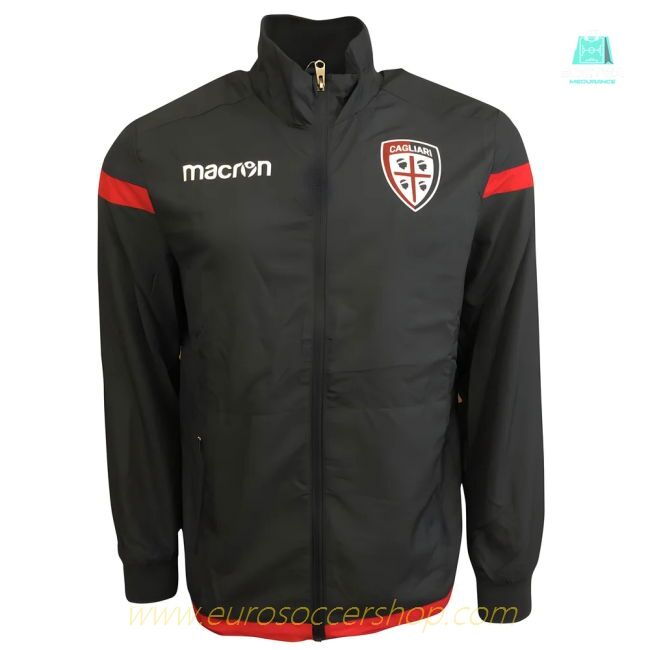 2017-2018 Cagliari Macron Microfibre Travel Tracksuit (Dark Grey)