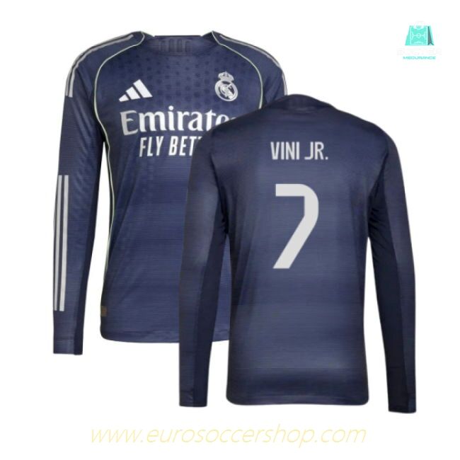 2025-2026 Real Madrid Long Sleeve Away Shirt (Vini Jr. 7)