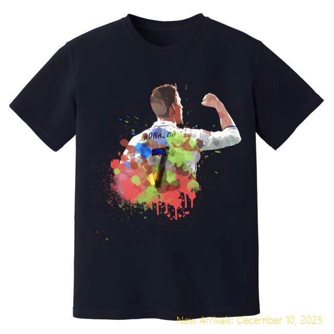RM Cristiano Ronaldo Real Madrid Art T-High-Quality Shirt (Black)
