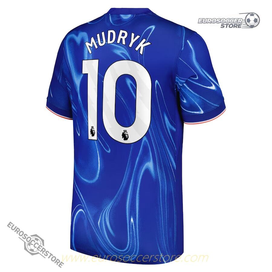 Chelsea's 24-25 Home Jersey, featuring Mudryk with the number 10.
