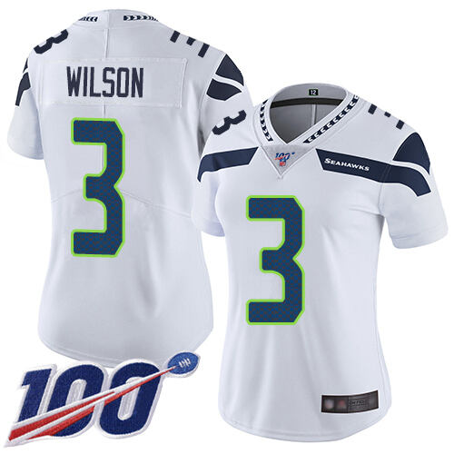 Premium Seattle #3 Wilson White None Limited NFL Jersey game