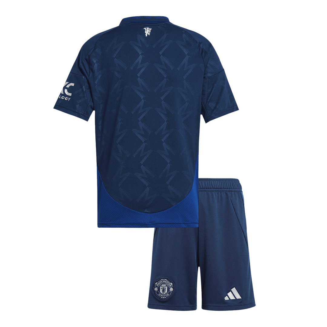 Kid's Manchester United Away Soccer Jersey Kit(Jersey+Shorts) 2024/25A