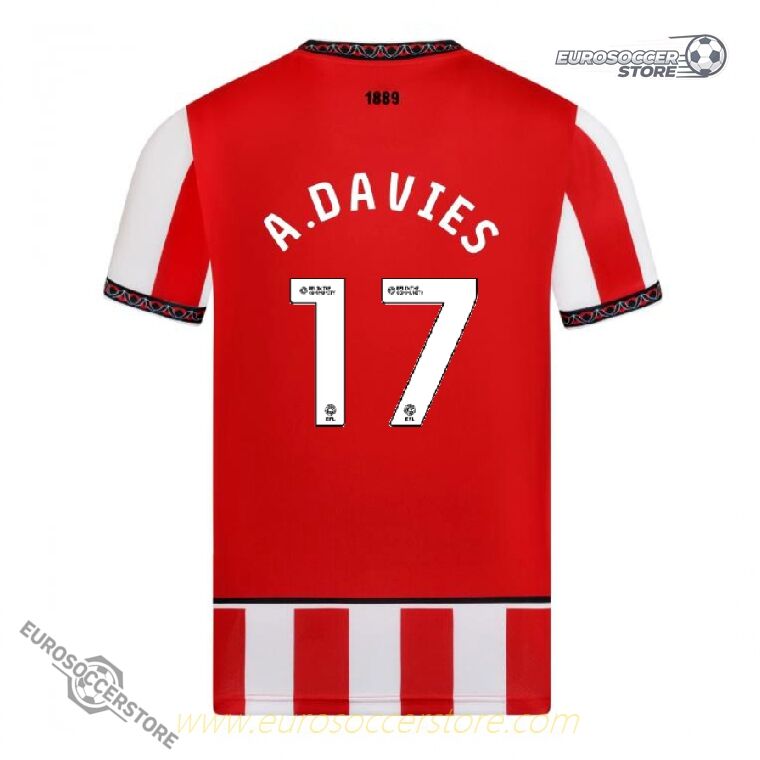 Sheffield United Home Jersey A.DAVIES 17 for the 25-26 Season