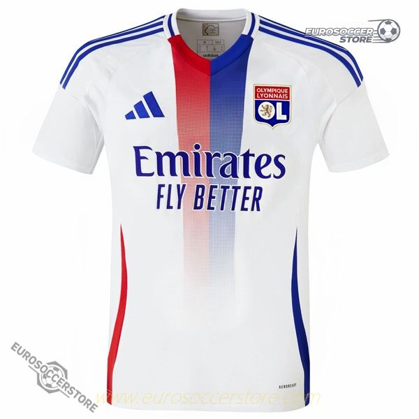 Olympique Lyonnais Lyon Home Football Jersey for the 24-25 Season