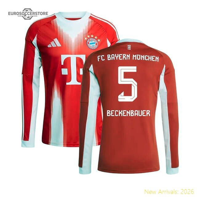 First-class 2025-2026 Bayern Munich Long Sleeve Home Jersey (becken