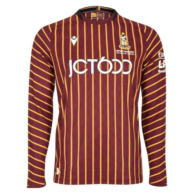 2025-2026 Bradford City Home Shirt Long Sleeve (Your Name)