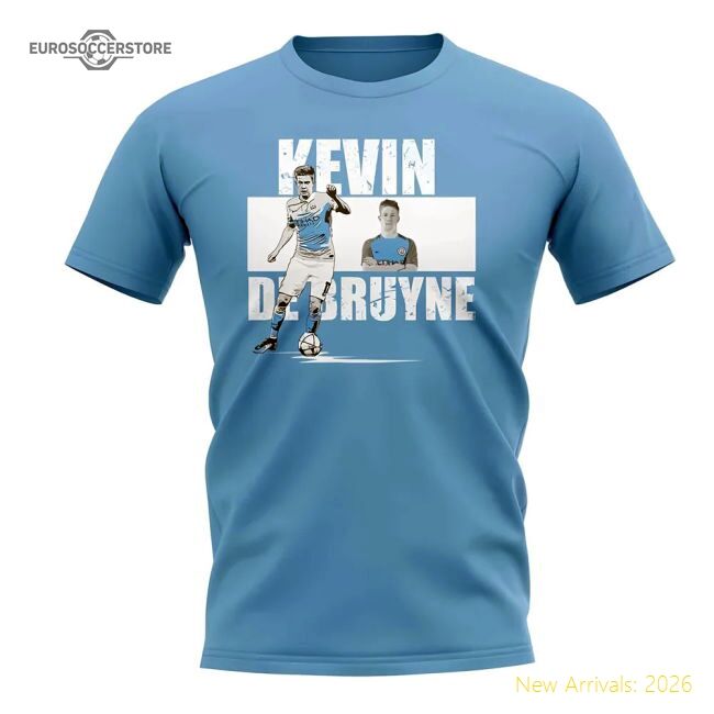 Official Kevin De Bruyne Player Collage T-shirt (sky Blue) - Premium