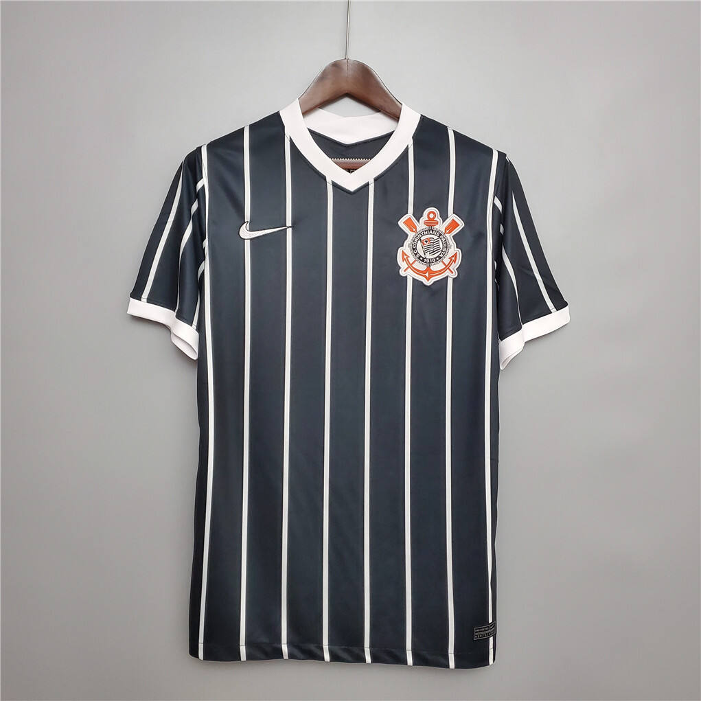 SC CORINTHIANS 20-21 AWAY BLACK SOCCER JERSEY SHIRT - Official