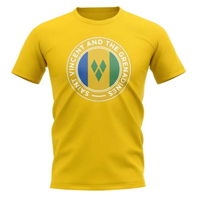 Saint Vincent and Grenadines Football Badge T-Shirt (Yellow)